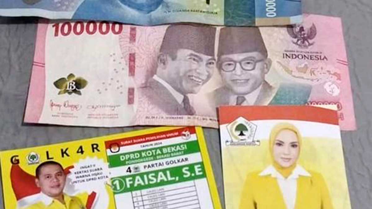 Masa Tenang, 2 Caleg Partai Golkar Diduga Bagi-Bagi Uang Viral di Medsos