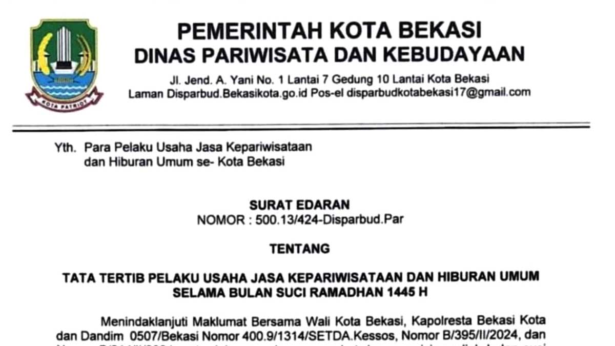 Kota Bekasi Ikuti Kebijakan DKI Jakarta, Tempat Hiburan Malam Tetap Buka Selama Ramadhan 2024
