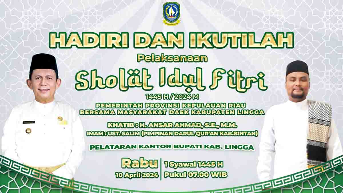 Ansar Ahmad Jadi Khatib Sholat Idul Fitri di Lingga
