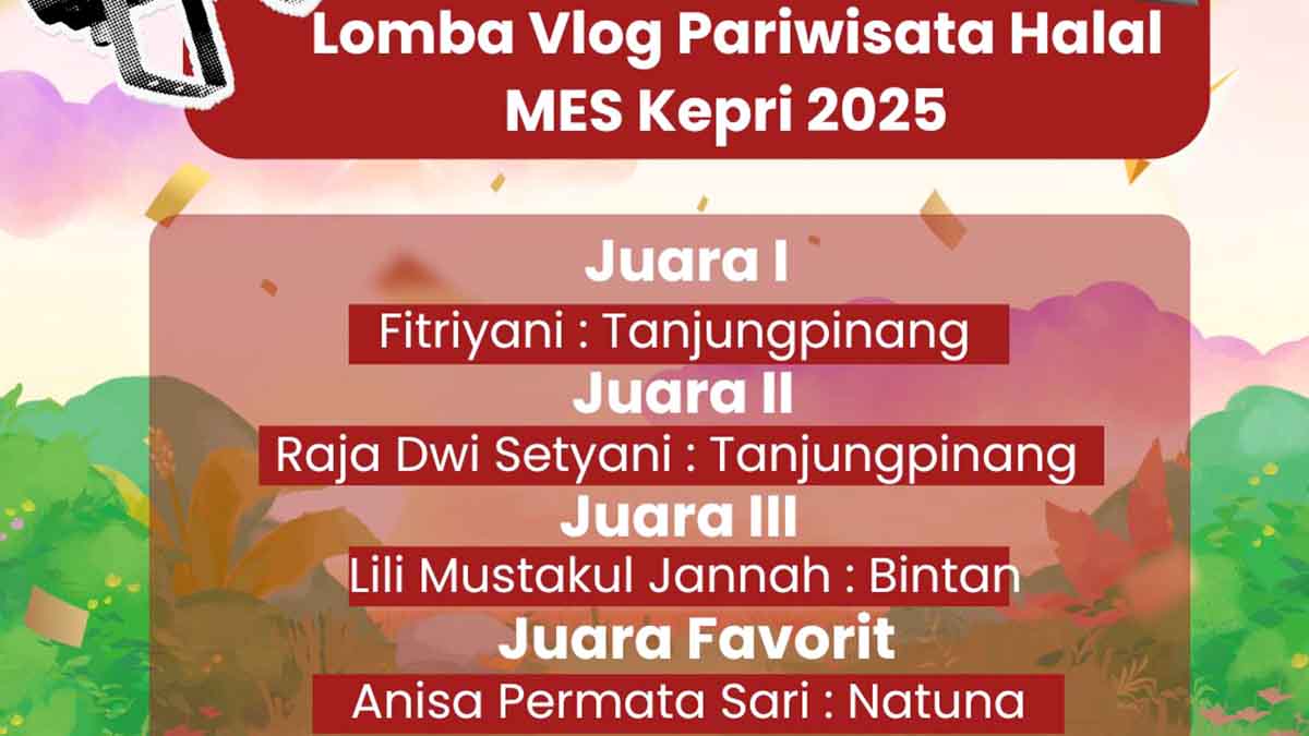 MES Kepri Umumkan Juara Lomba Vlog Pariwisata Halal 2025