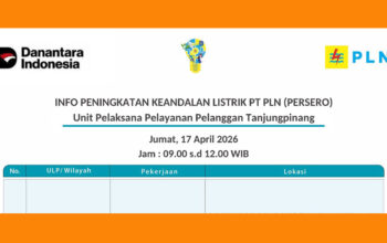 Pemadaman Listrik di Tanjungpinang, Masjid Nurul Huda dan Tunas Ilmu Ikut Padam Hari Ini, Jumat 17 April 2026