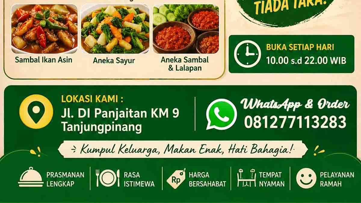 Dari Catering ke Rumah Makan Prasmanan, Dapur Ganesha Siap Layani Warga Tanjungpinang