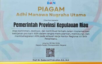 Pemprov Kepri Dapat Pengakuan BKN atas Pengembangan Karier ASN