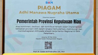 Pemprov Kepri Dapat Pengakuan BKN atas Pengembangan Karier ASN